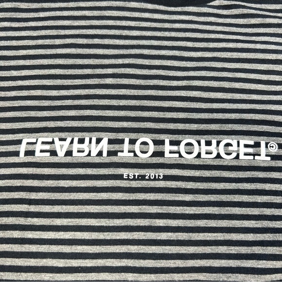 Learn to Forget Shirt Mens Large Striped Tee Basic Crewneck TShirt Grunge Skate - Picture 2 of 6